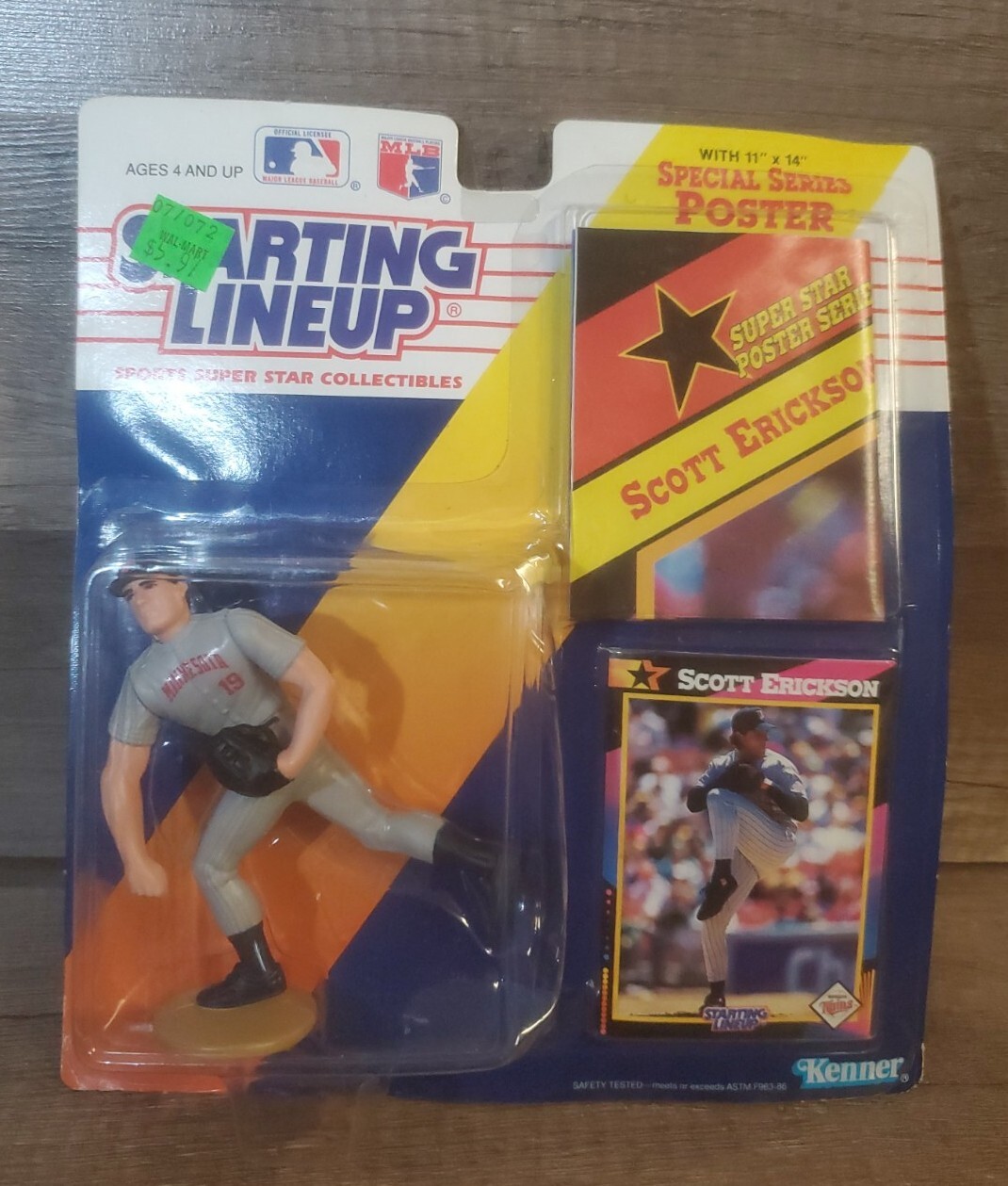 Kenner Starting Lineup MLB Baseball 1992 Edition Minnesota Twins Scott Erickson