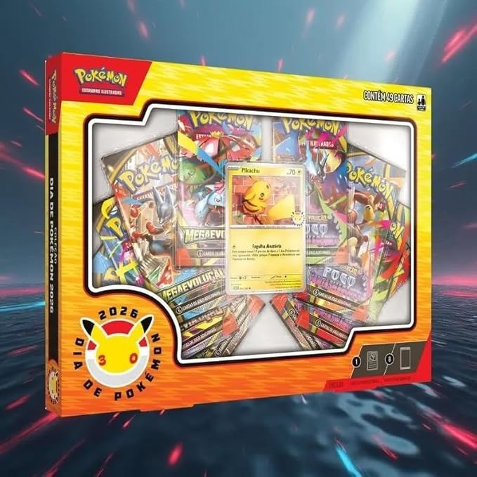 Pokemon Pikachu 30 Years Box Set Pokemon Day 2026 Brazilian Game 49 Cards