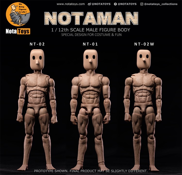 Notaman Nota Studio 1/12 Male Action Figure 6 inch 6″ Body Square Head Soldier