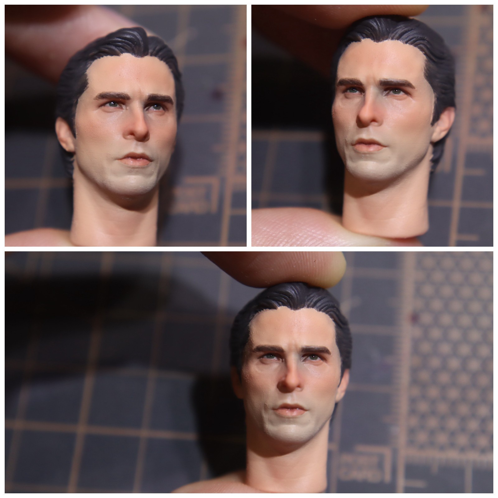 1:12 Christian Bale Men Head Sculpt Model For 6” Male Action Figure Body Toy