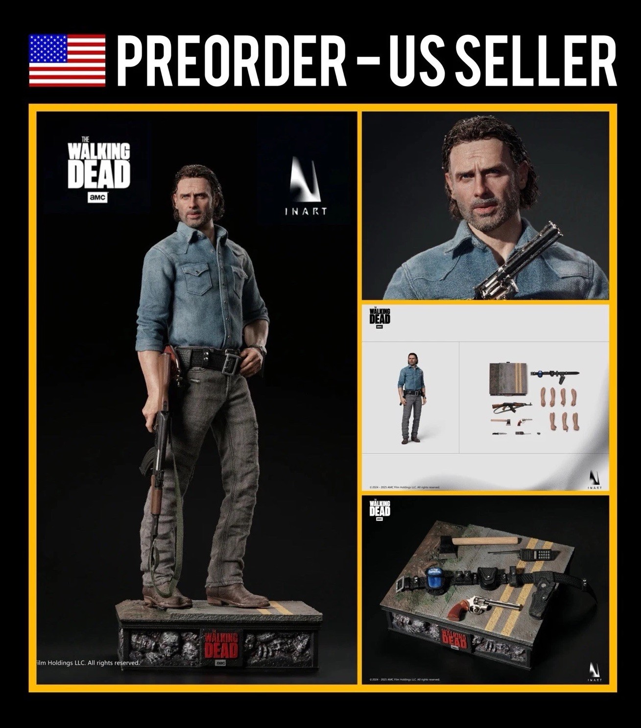 PREORDER – 1/6 INART Rick Grimes Walking Dead Figure – US SELLER