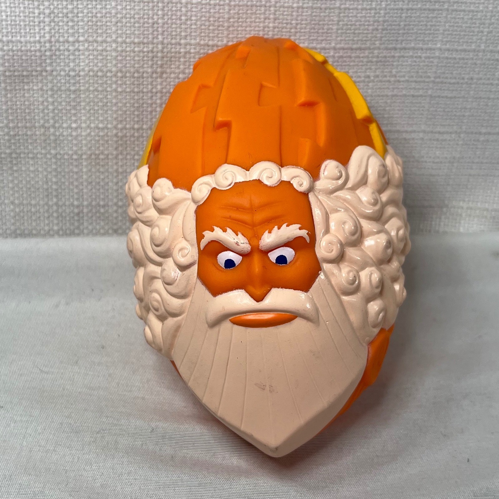 Vintage Disney Hercules Zeus Football Toy McDonald’s 1997 Happy Meal Orange 4.5″