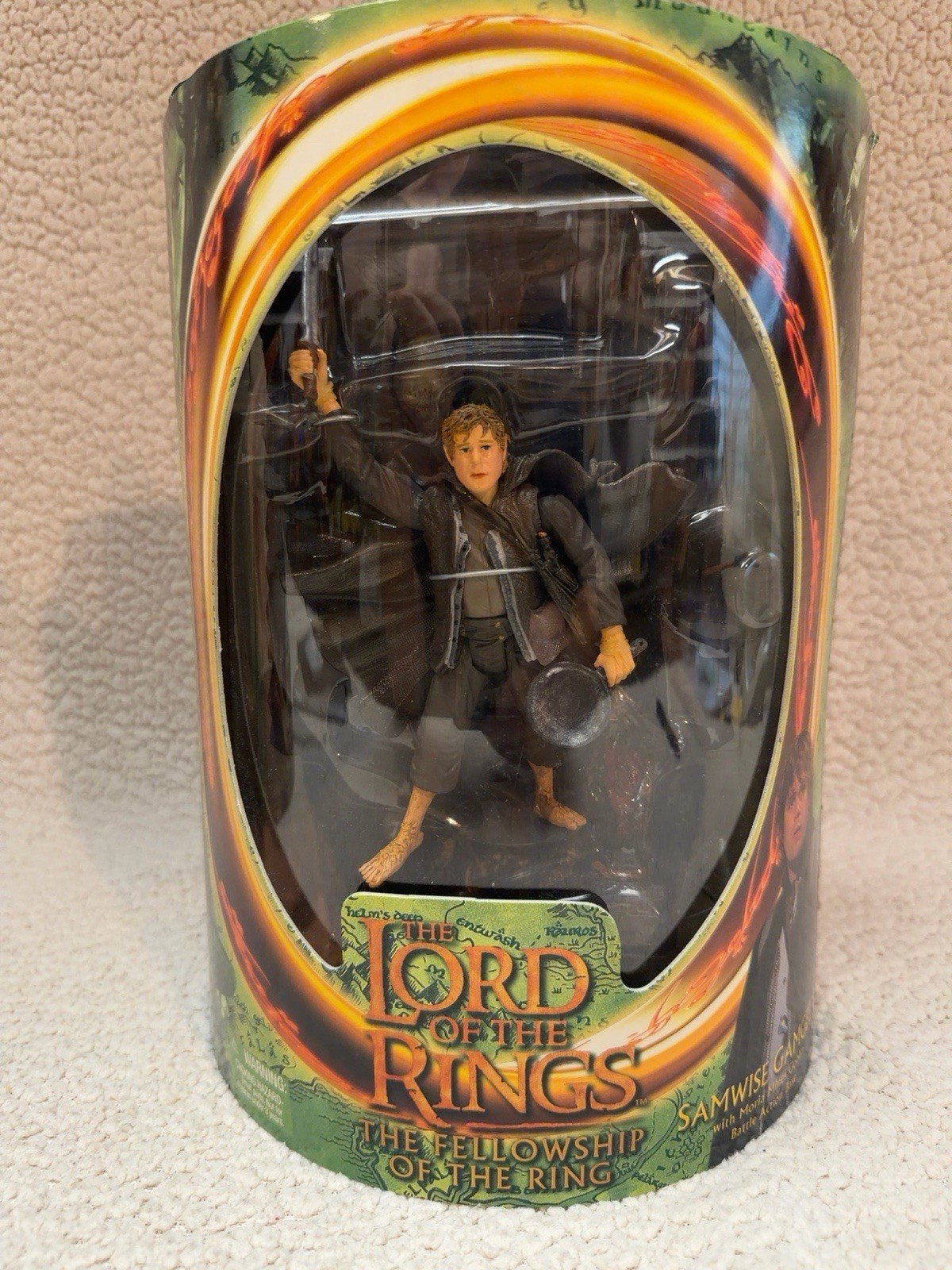 Lord of the Rings Samwise Gamgee Moria Mines Battle Action Figure Sealed Toy Biz