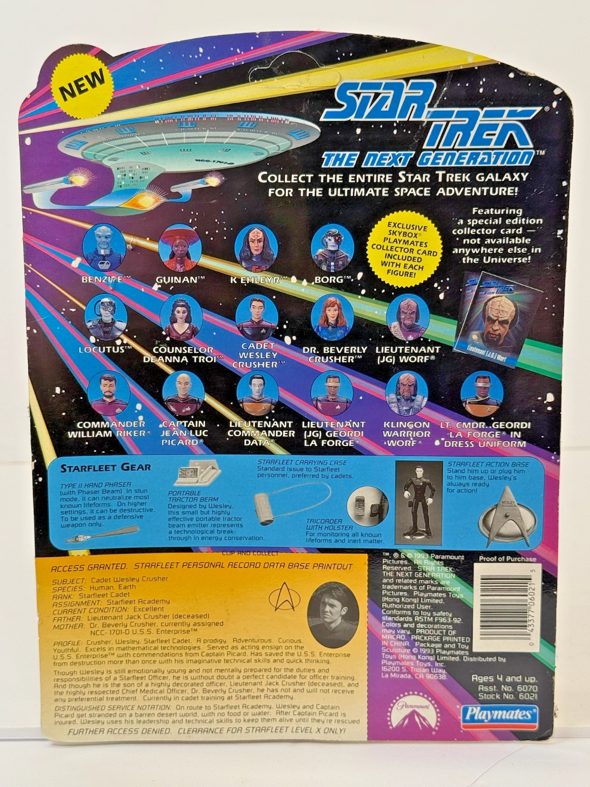 1993 Playmates – Star Trek: The Next Generation – Cadet Wesley Crusher – NEW