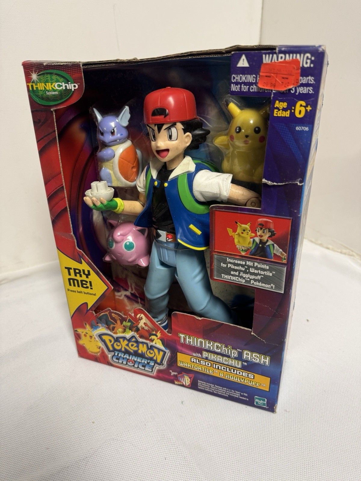 Hasbro Pokemon TrainerThinkchip Ash & Pikachu 11.5’Action Figure Sraled Box