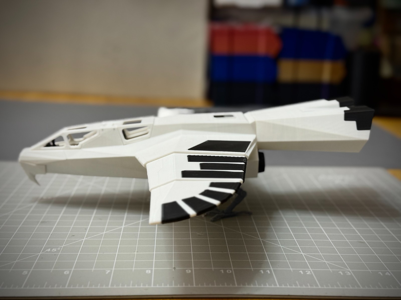Buck Rogers Warhawk Hawk Ship Model 11in. (BLACK & WHITE)