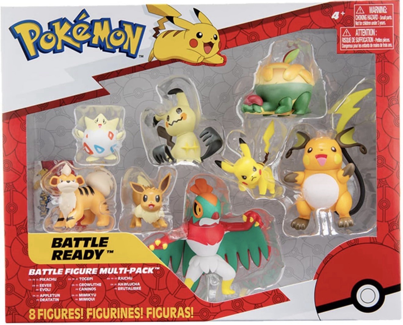 Pokemon Battle Figure 8 Pack Pikachu Eevee Mimikyu Raichu Togepi Set New