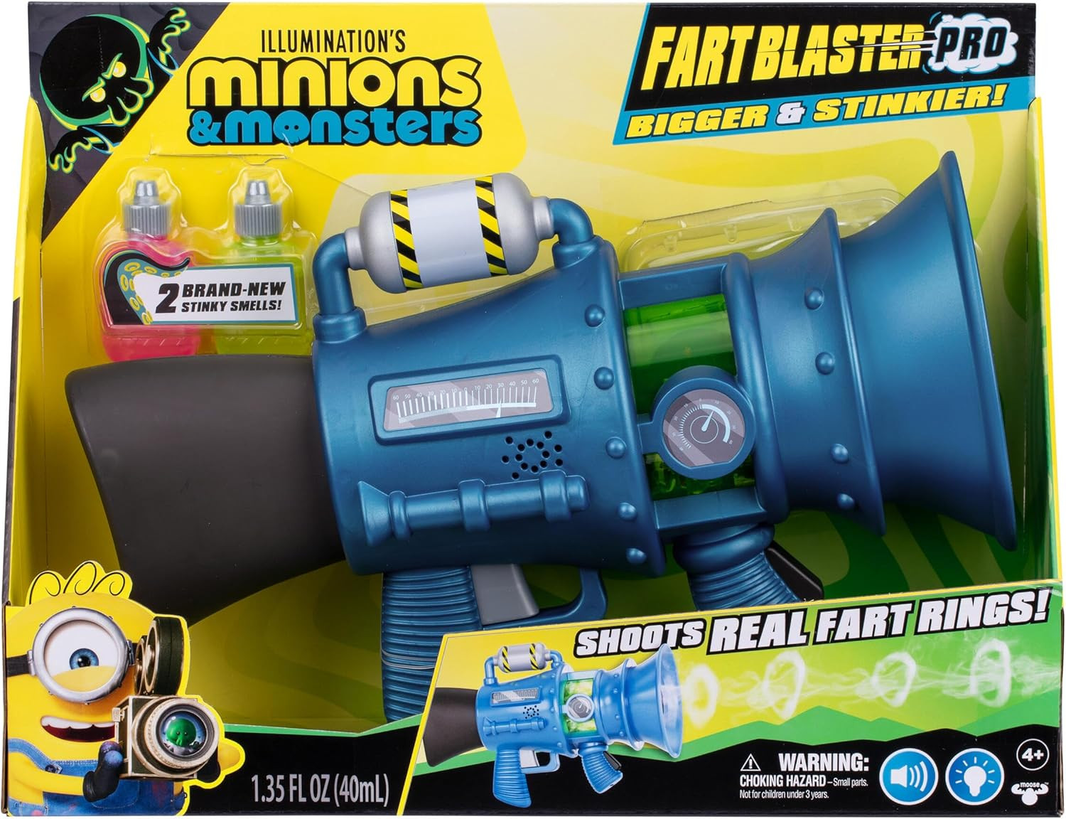 Minions Illumination’S Monsters Fart Blaster Pro with 8 Stink Settings, Shoots S