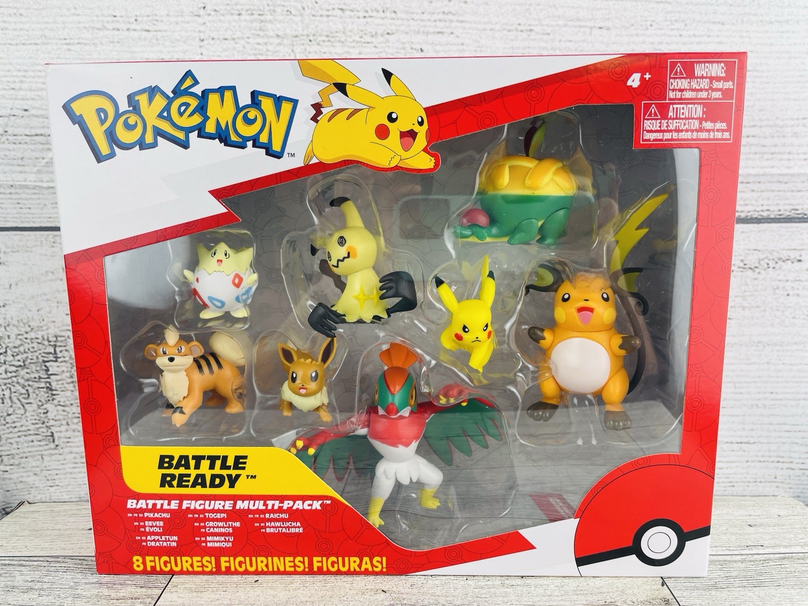 Pokemon 8 Figures Battle Ready Pack Pikachu Raichu Hawlucha NEW Jazwares