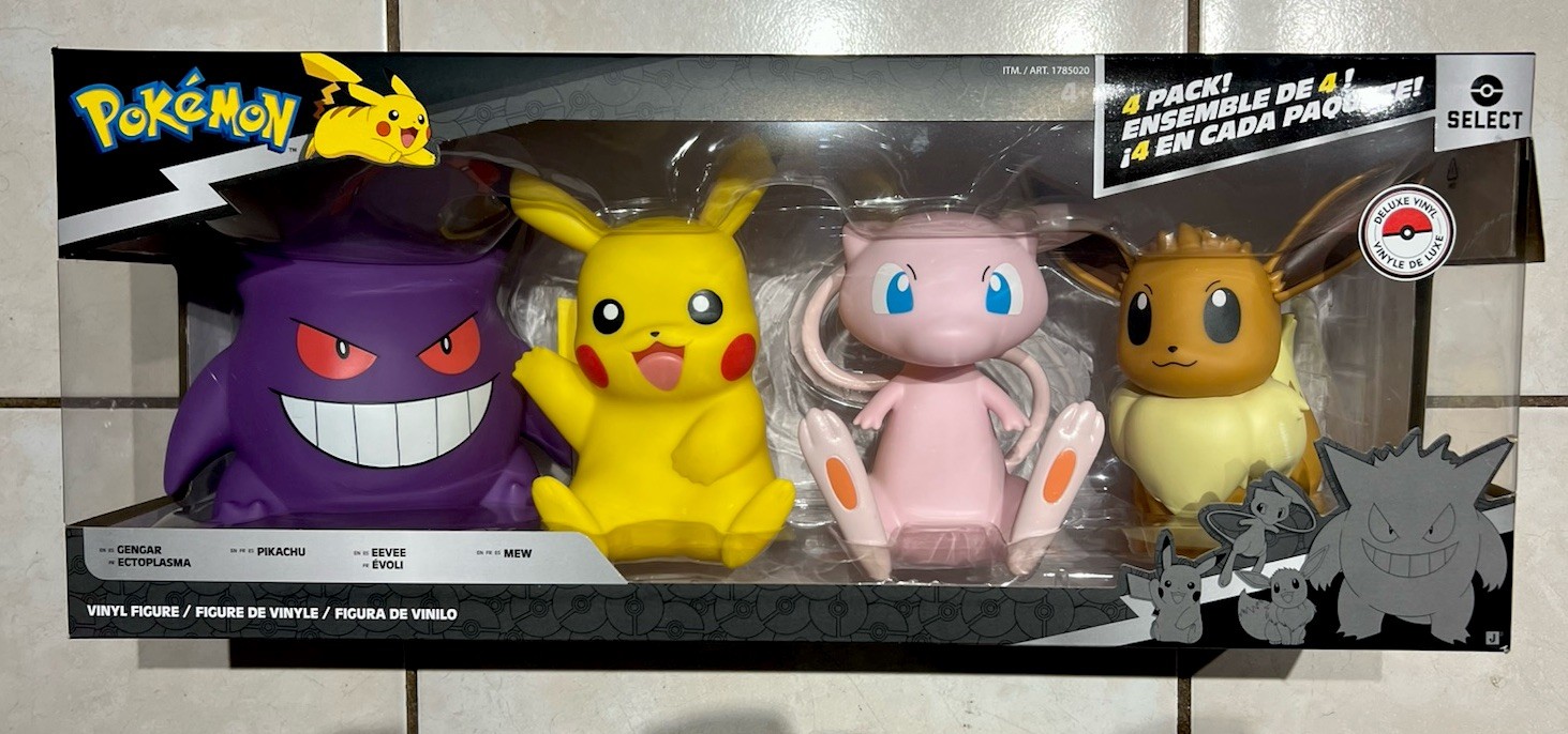 Pokemon Select Deluxe Vinyl Figure 4-pack GENGAR PIKACHU MEW EEVEE
