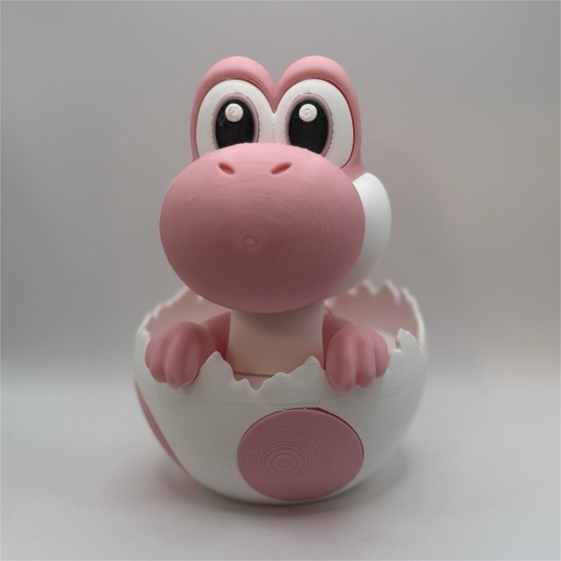 Nintendo Super Mario Bros. Pink Yoshi Figurine in White Egg Shell, Plastic