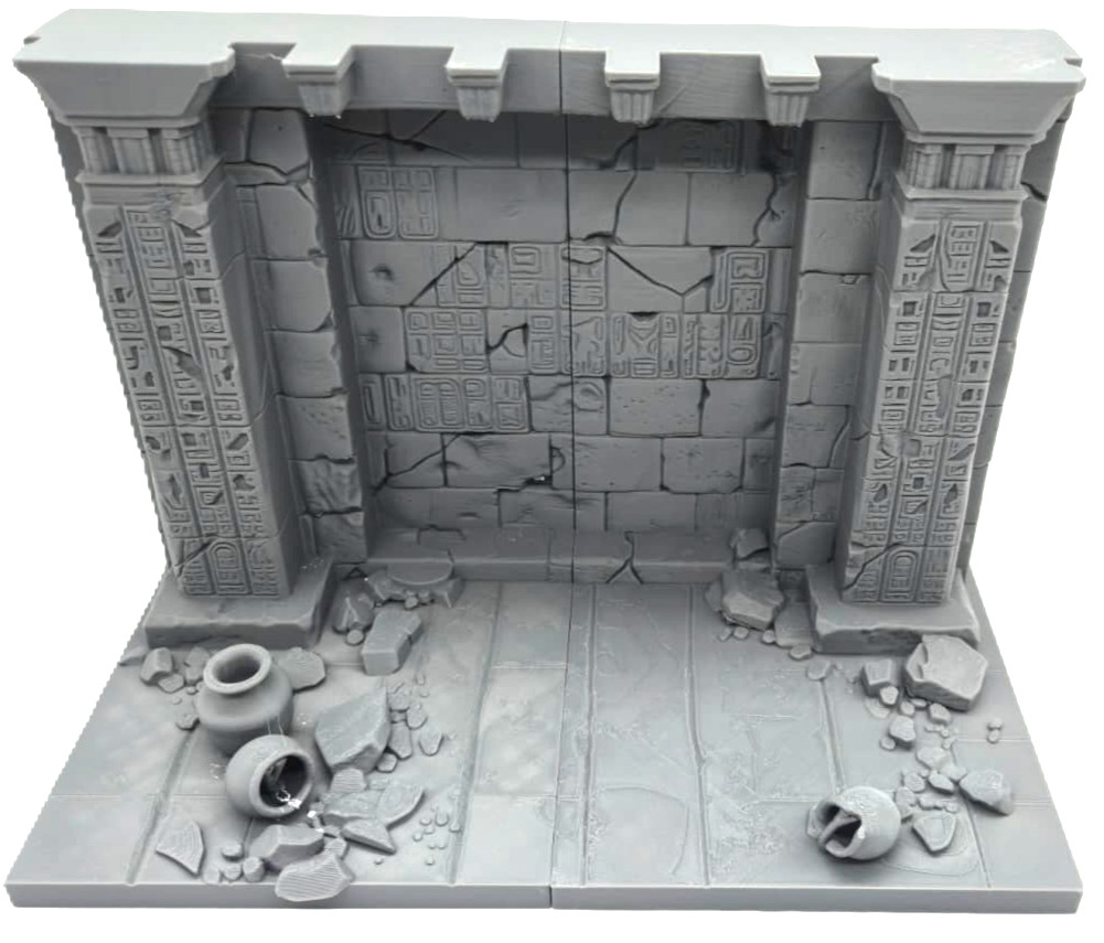 Ancient Temple Ruins Diorama Display | Indiana Jones Style Tomb Background