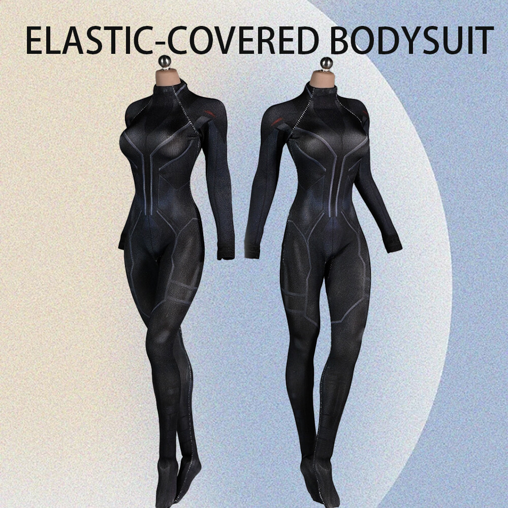 1:6 Black Tights Bodysuit Clothes Outfit For 12″ Female HT PH TBL JO Figure Body