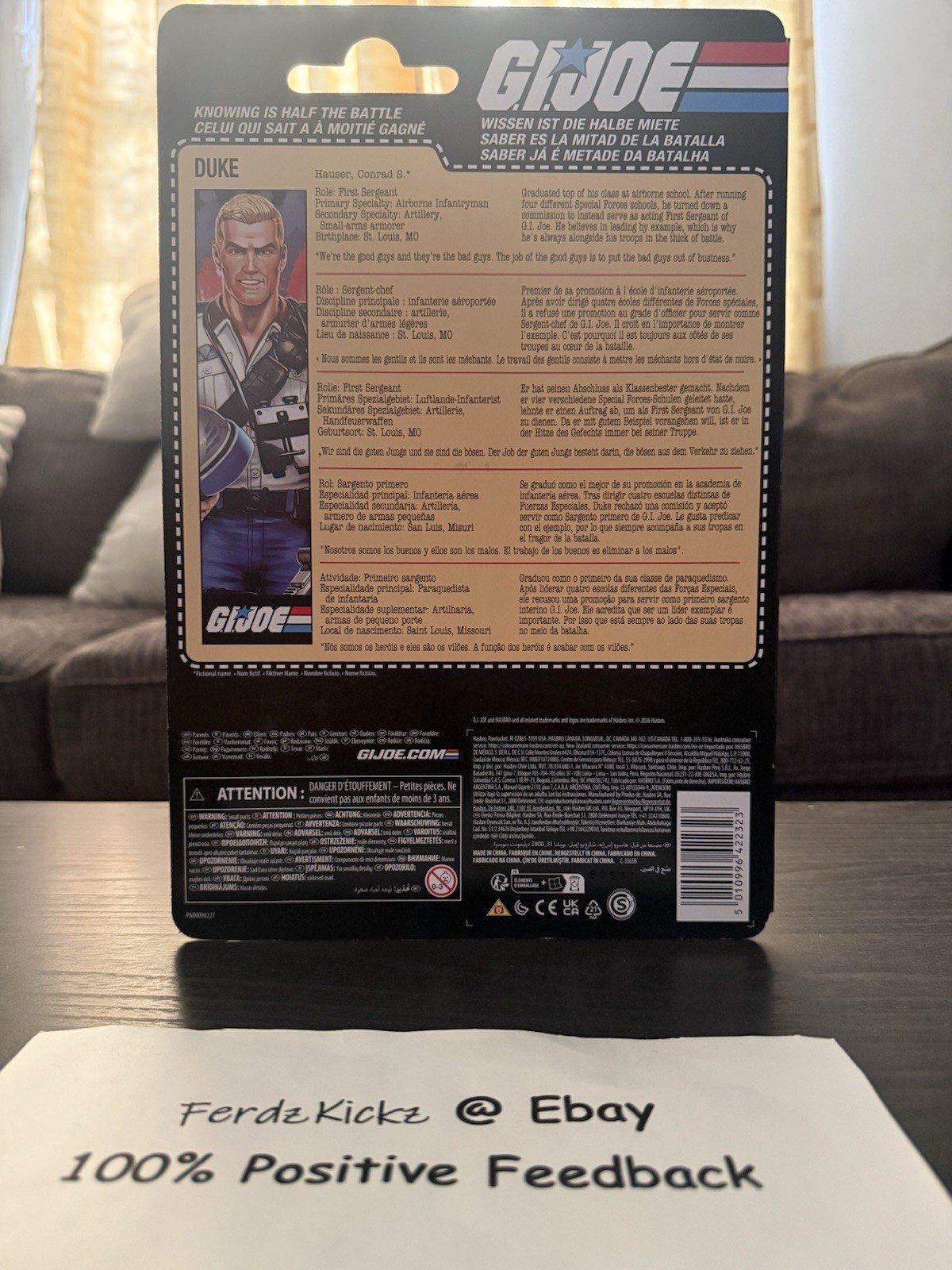 GI Joe Classified Series Retro Cardback 6″ USA Duke 260501 IN HAND -Ships fast-