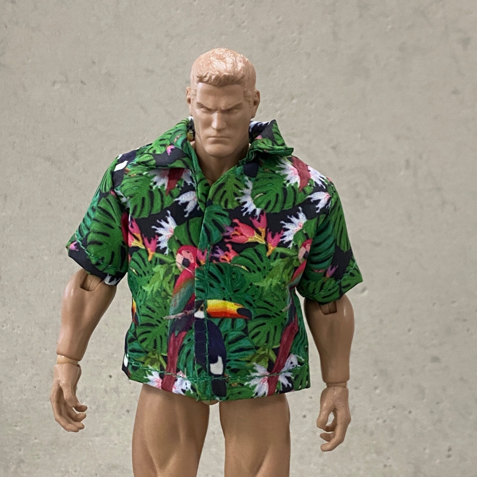 SU-JKHS-BLU-L: 1/12 Blue Hawaii Shirt for 6″ Muscular body or 7″ WWE Body