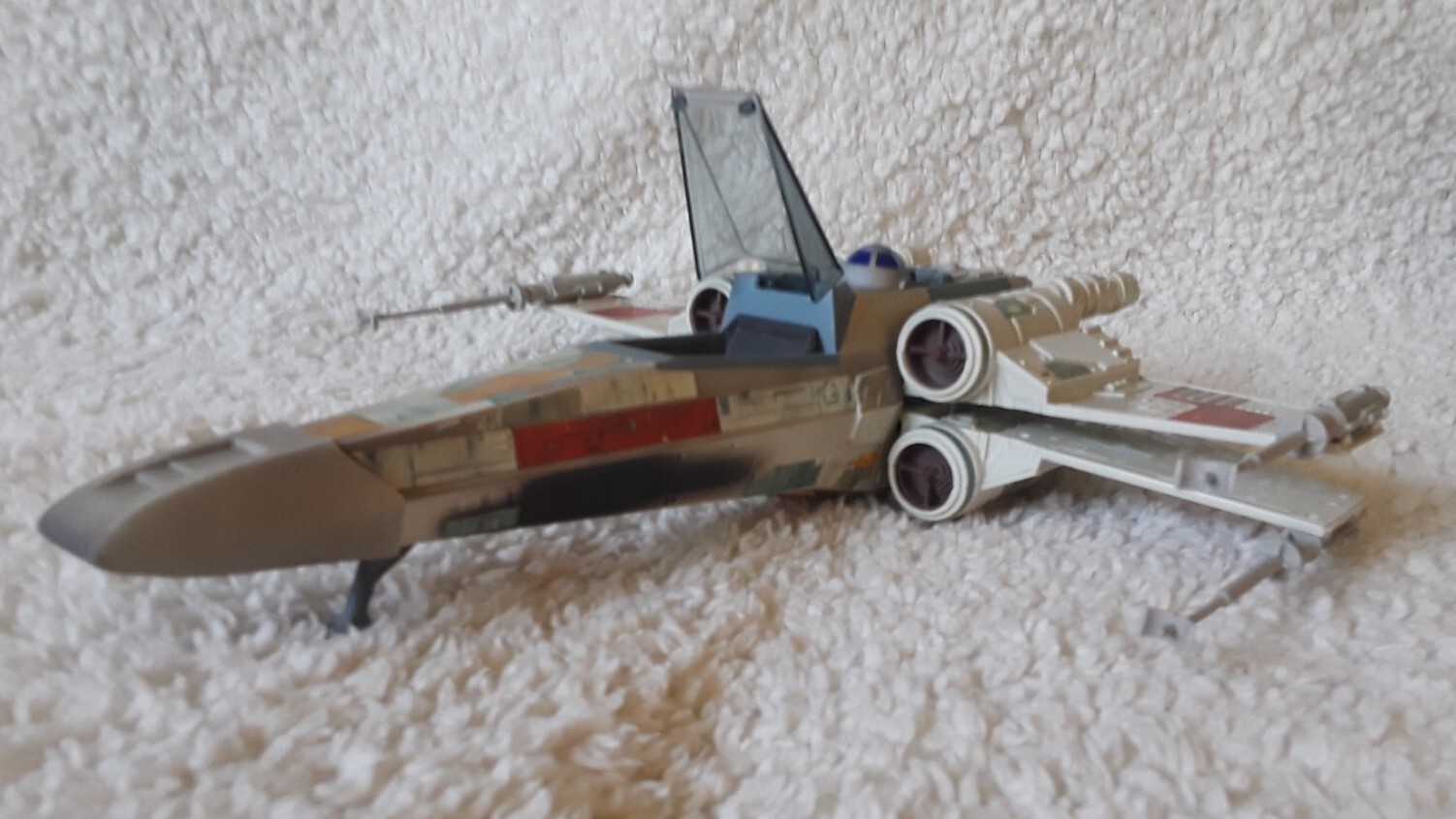 VTG 1995 STAR WARS POTF ELECTRONIC X-WING FIGHTER W/ ATTACK-ACTION WINGS & SOUND