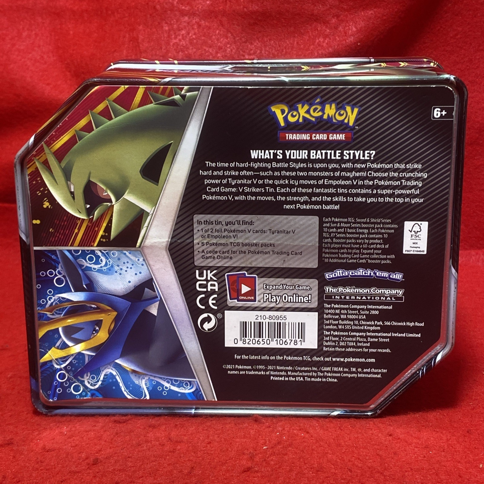 Pokemon 2021 Tyranitar Tin 2 Evolving Skies, 2 Fusion Strike & 1 Chilling Reign!