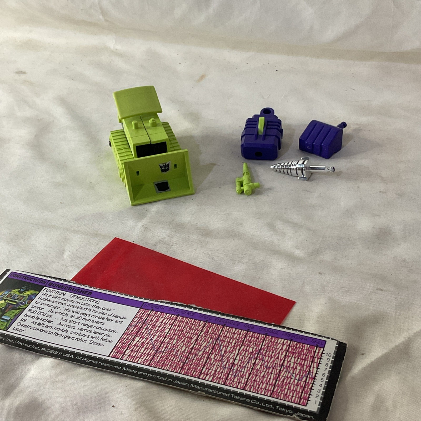 Transformers G1 Bonecrusher Construction Action Figure accessories VTG