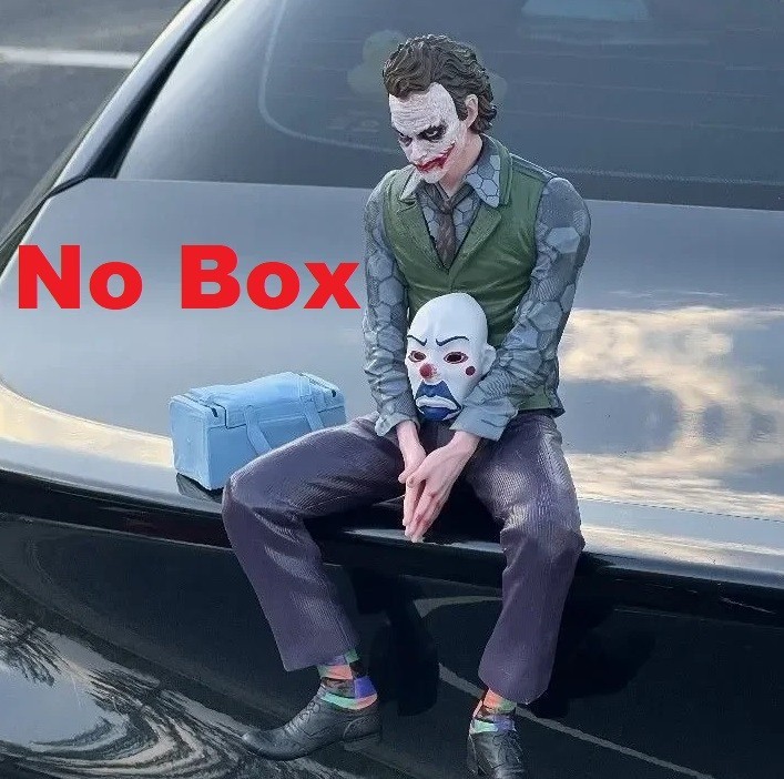 10cm New Joker Heath Ledger Sitting Figure Toy Set For Car Roof Tail Pendant US