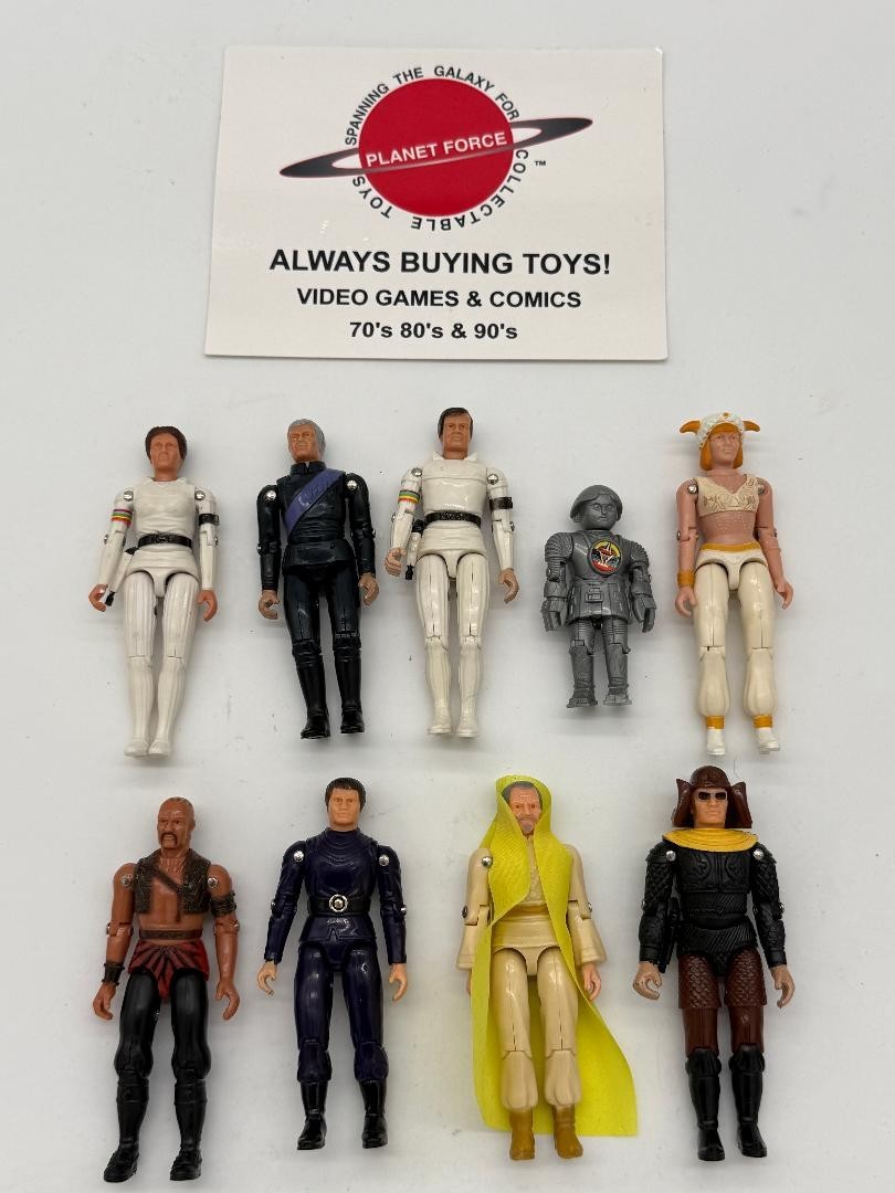 1978 Buck Rogers Complete Set Of all 9 Figures Vintage Mego Twiki Tiger Kane