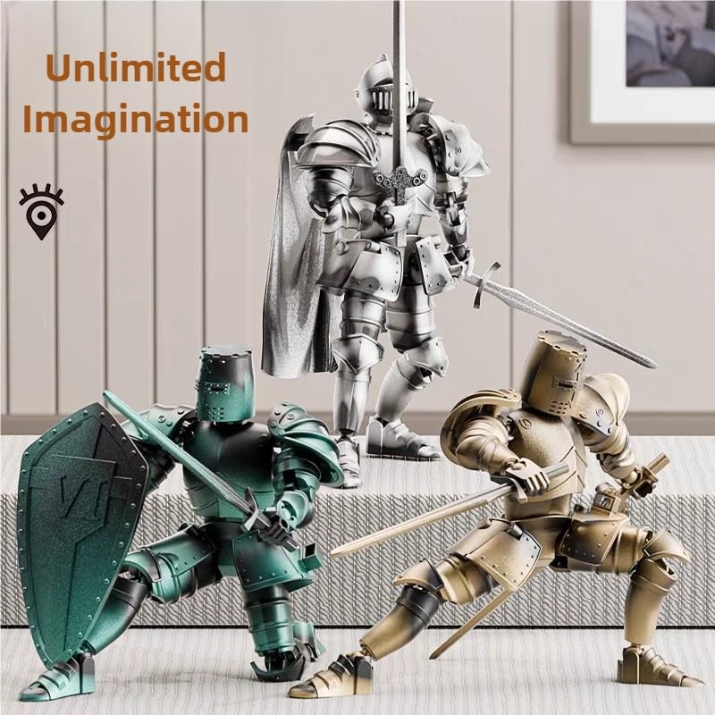 Medieval Action Figures,Knight Armor Action Figure,Multi-Jointed Movable Robo…