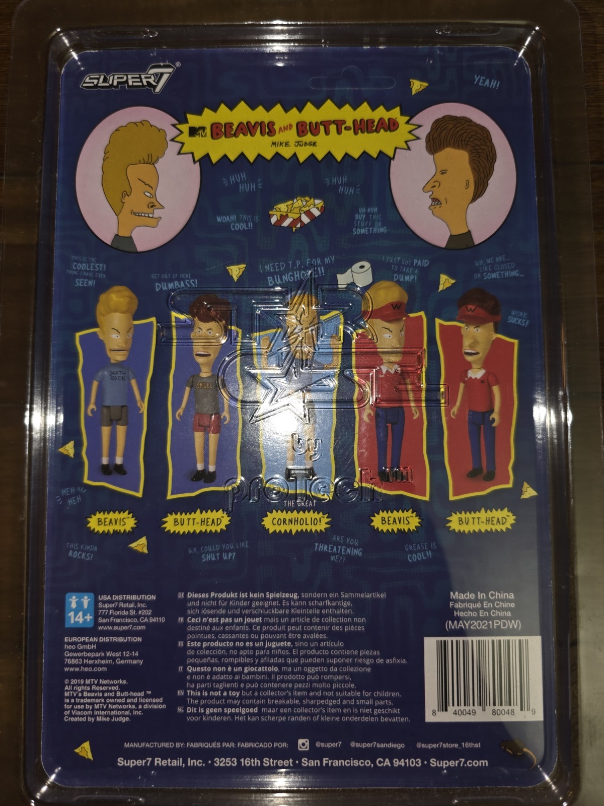 MTV Beavis and BUTT-HEAD Mike Judge Super 7 ReAction Figures BUTT-HEAD SHUT UP