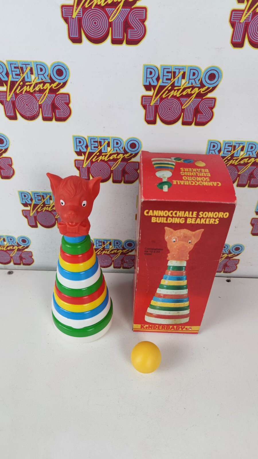 Vintage Kinder Baby Building Beakers Sound Telescope ’80 Kinderbaby 1-2 Years