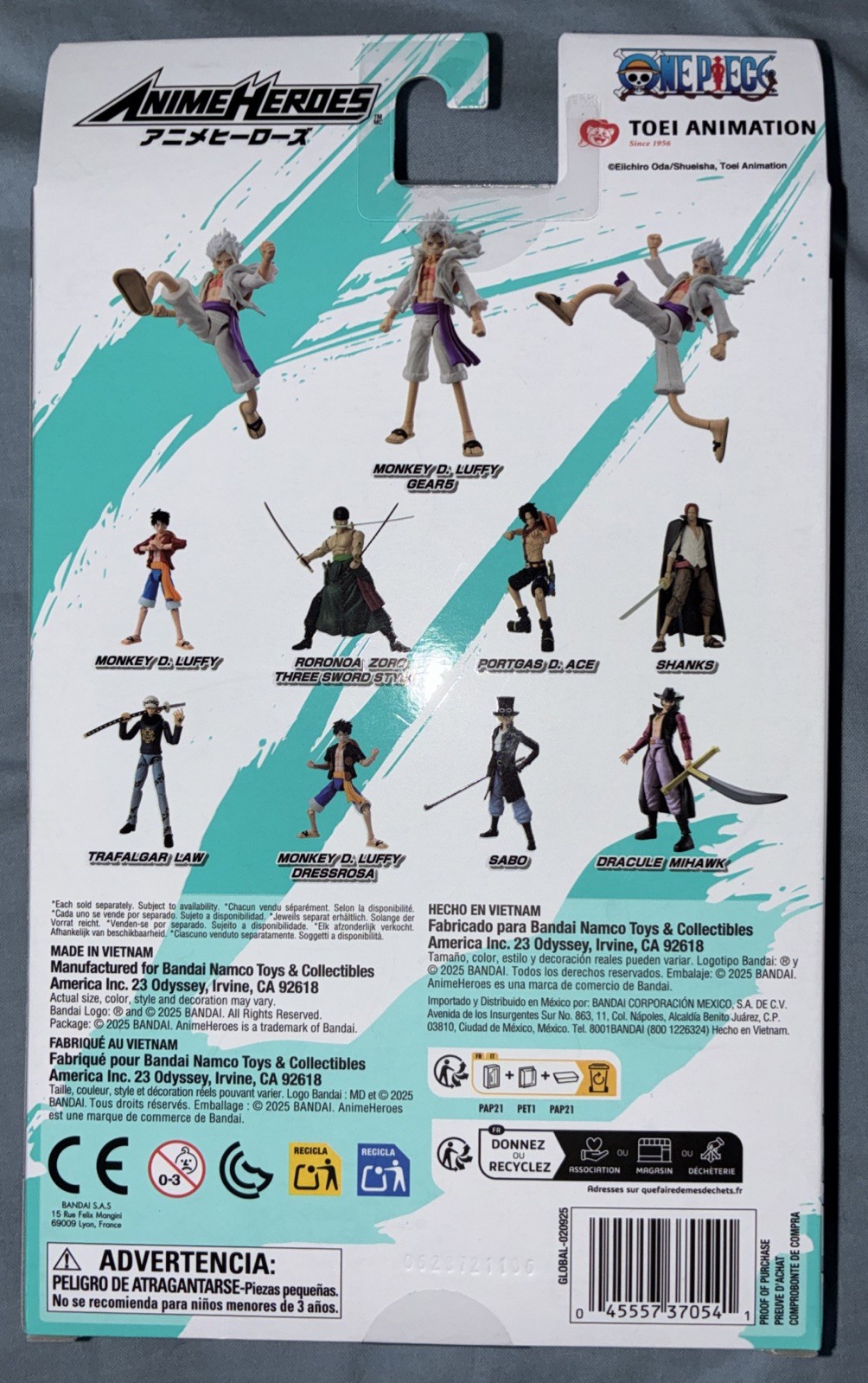 Monkey D. Luffy GEAR 5 Bandai One Piece Anime Heroes Bandai Figure Sealed