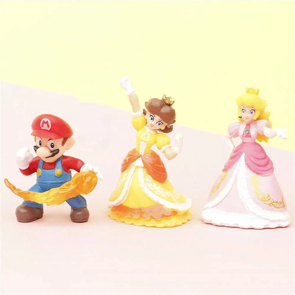 NEW 18 Pcs/Set Super Mario Bros Toy Figures Luigi Toad Yoshi Cake Toppers Party