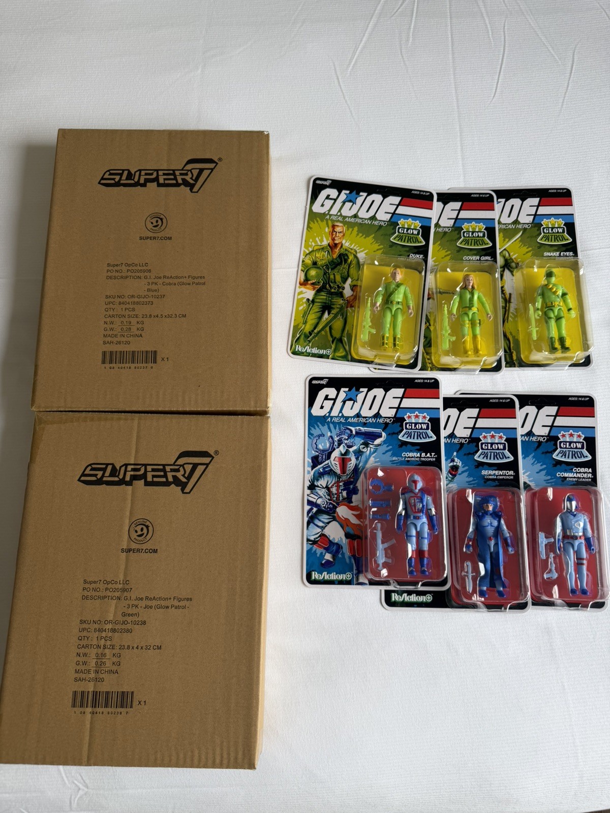 SUPER 7 ReACTION+ GI JOE GLOW PATROL SET JoeFest 2026 EXCLUSIVE