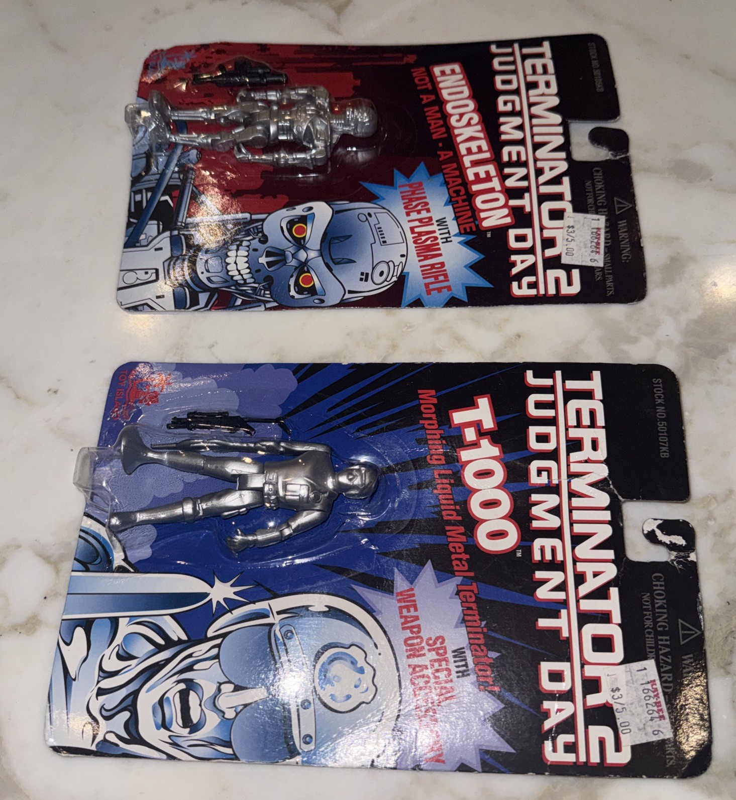 VTG 1995 Terminator 2 Judgement Day Action Figure – T-1000 & Endoskeleton – New!