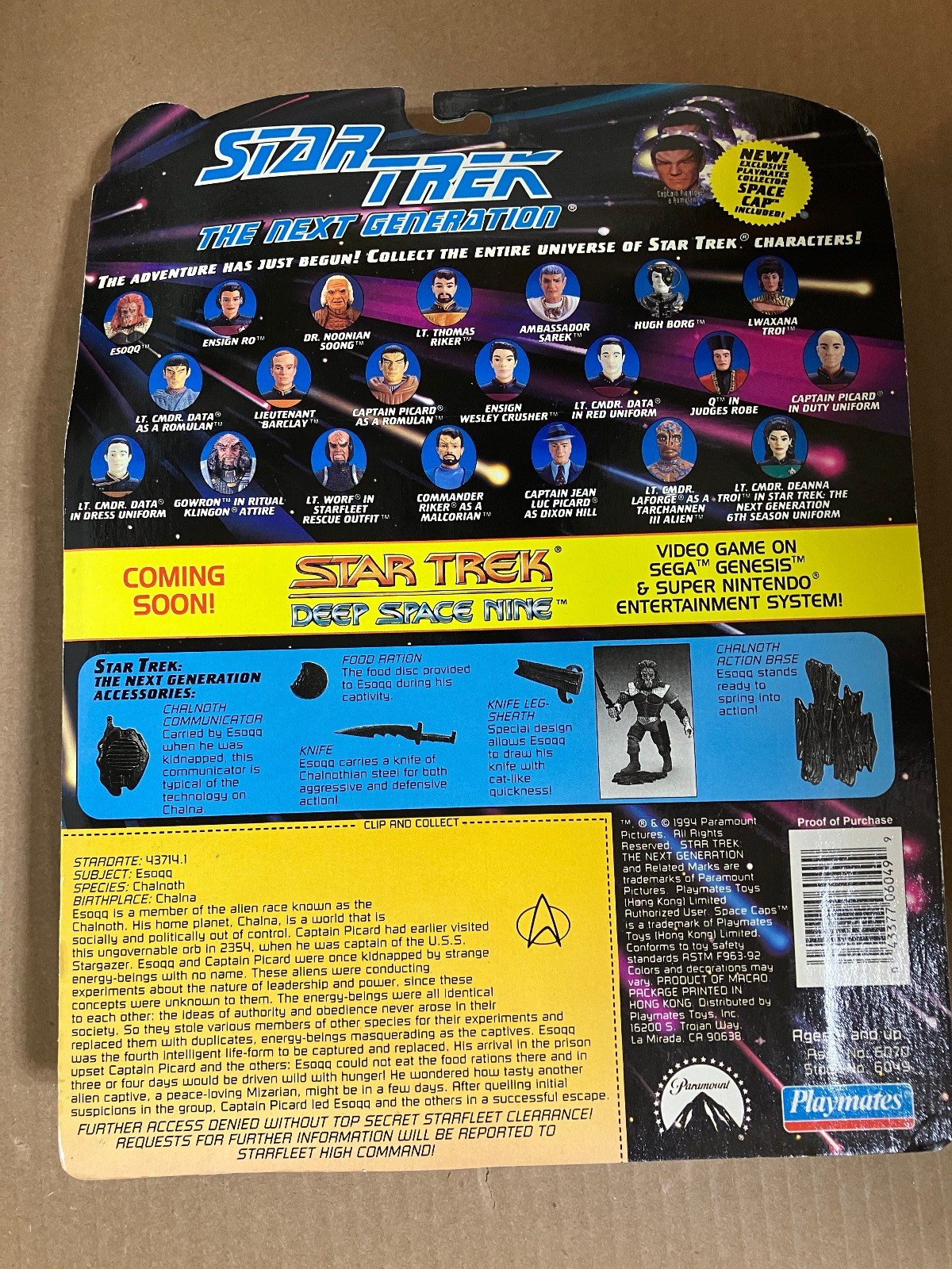 Vintage 1994 Playmates Star Trek The Next Generation Figures 7th Season Lot of 6