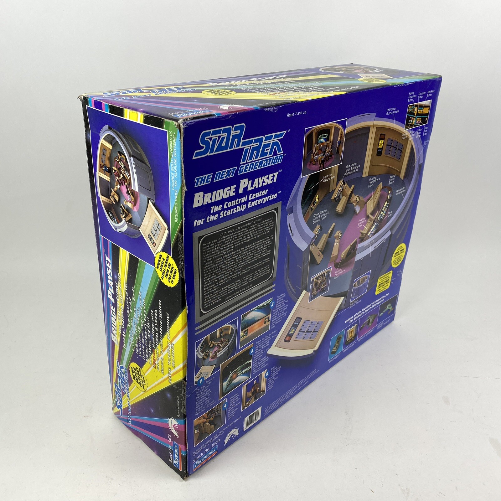 1993 Playmates STAR TREK The Next Generation Enterprise Bridge Playset 3x FIGS!