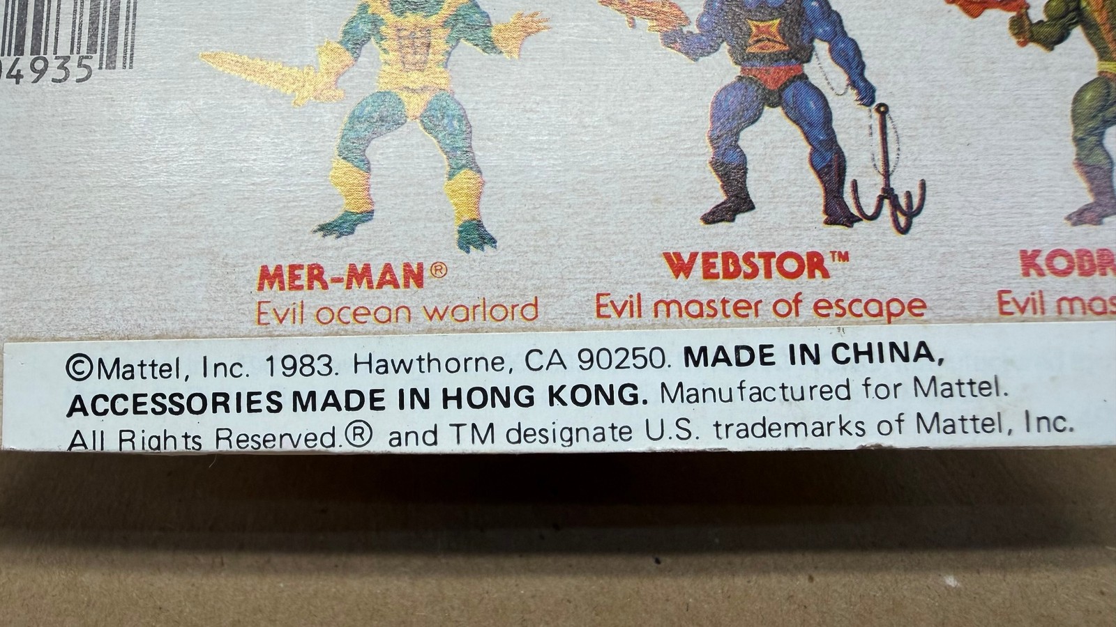Vtg Original 1983 WHIPLASH MOTU Masters of the Universe No 4935 Sealed MOC