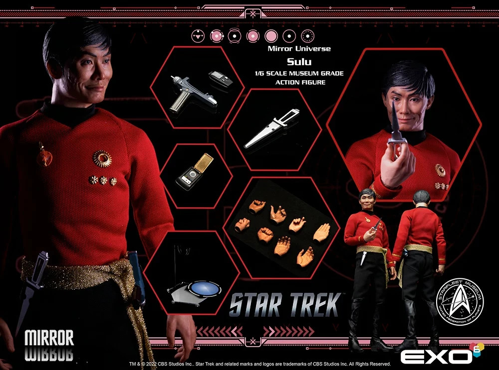 Star Trek TOS Mirror Universe Sulu 1/6 Action Figure EXO6 Sideshow Brown Box