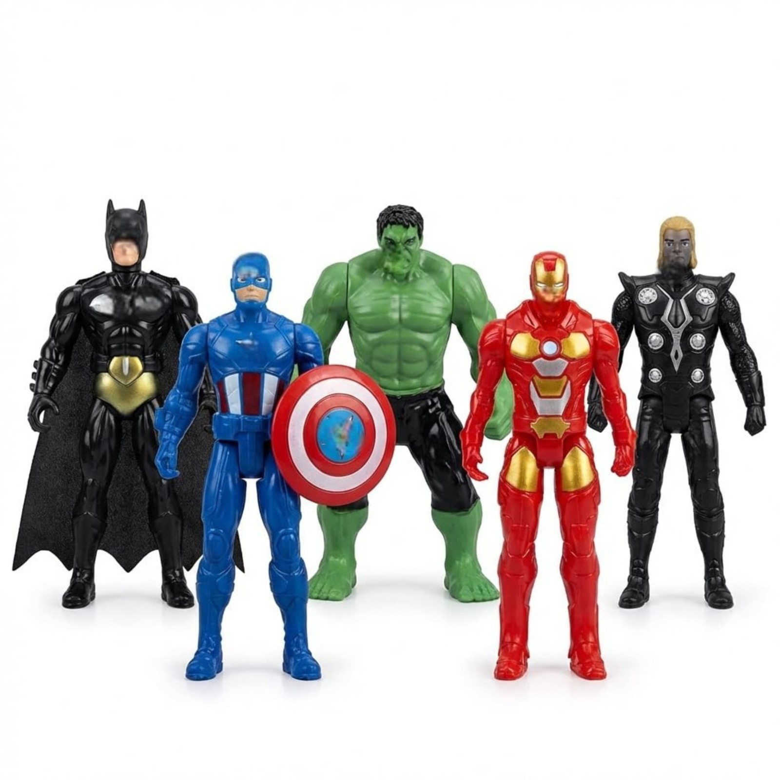 5PC Super Fighter Action Figure Set w/ Light Hero Toys Kids Ages 4-7