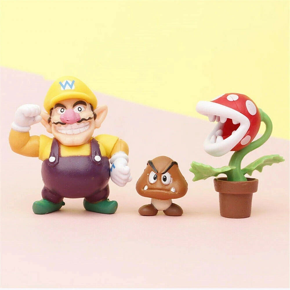 NEW 18 Pcs/Set Super Mario Bros Toy Figures Luigi Toad Yoshi Cake Toppers Party