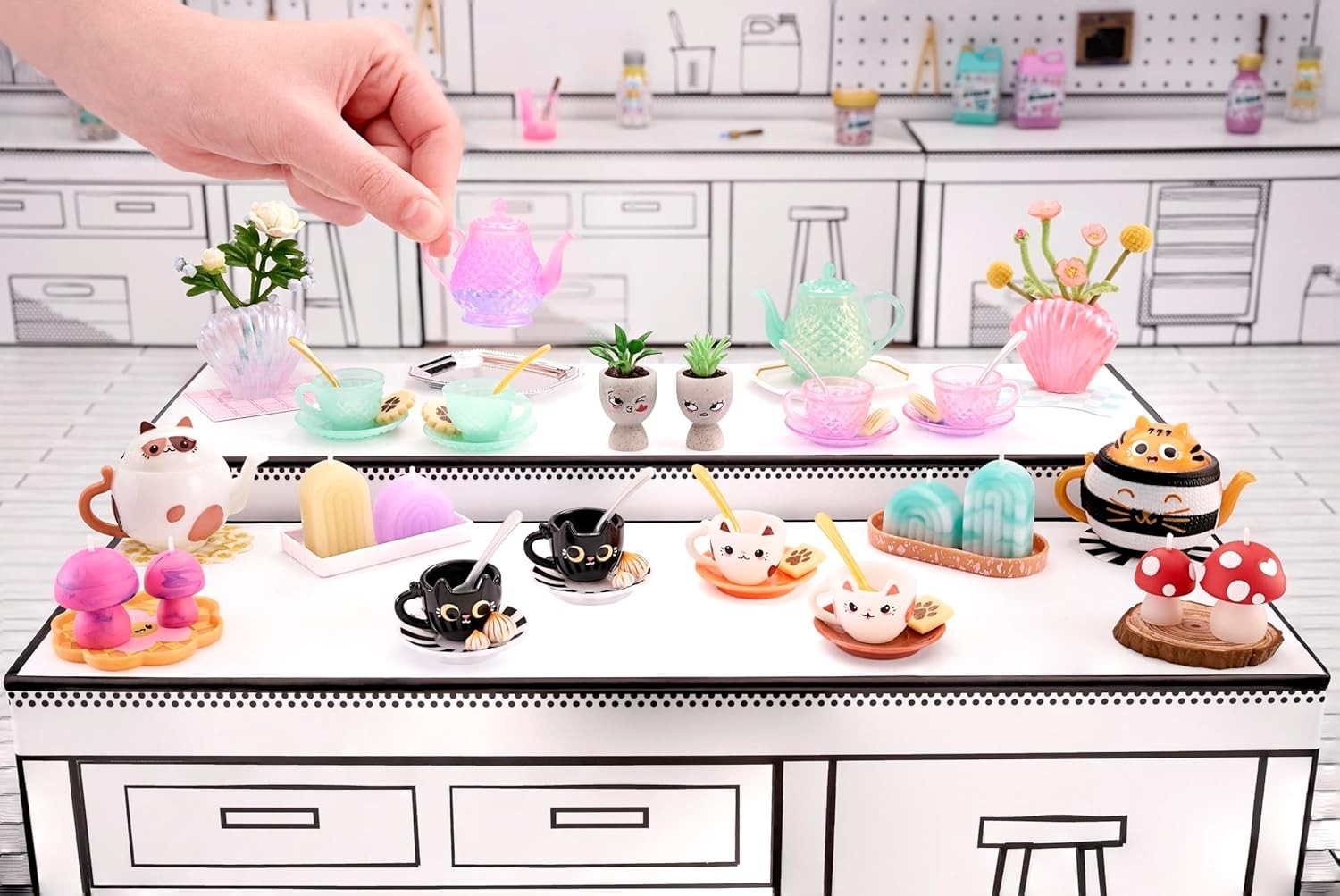 DIY, Crafts, Resin Play, Replica Items, Molds, Teapots, Teacups, Candles, Vase