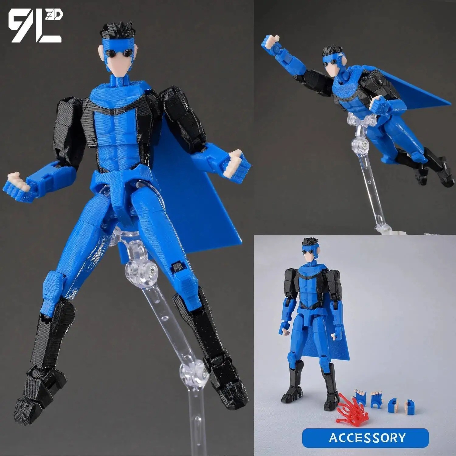 3D Printed Invincible Superhero Action Figures with Articulatable Limbs