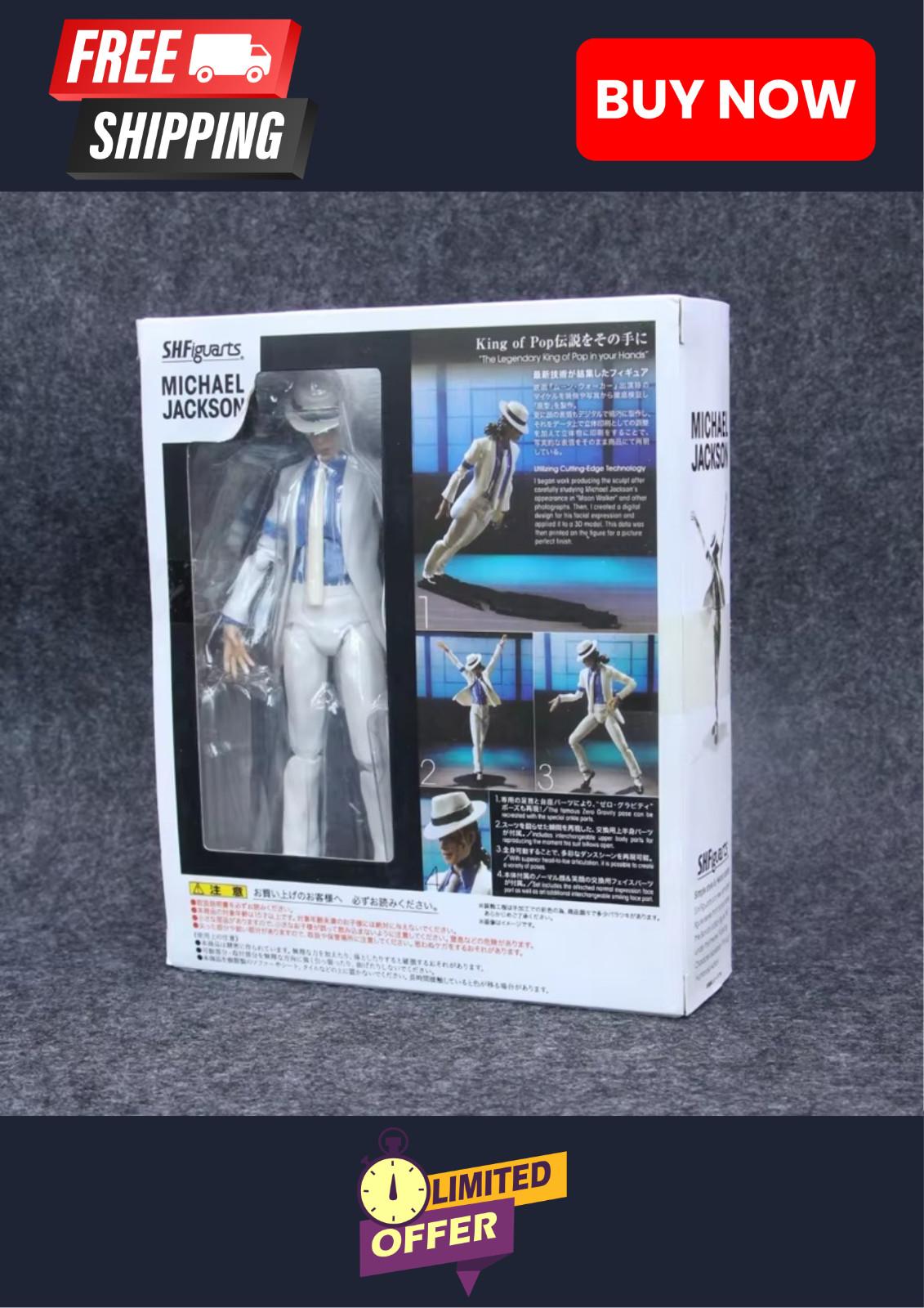 Michael Jackson Smooth Criminal Moonwalk Action Figure Model Toys Free Shipping