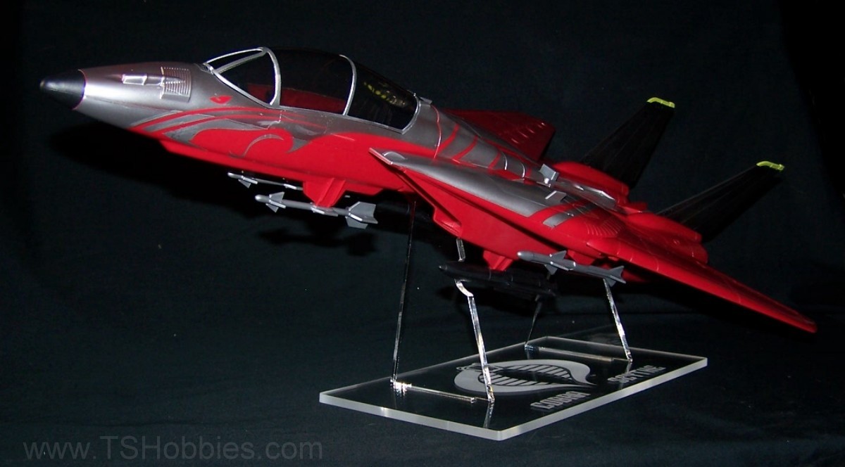 acrylic display stand for GI Joe Skystriker in flight banked mode & options