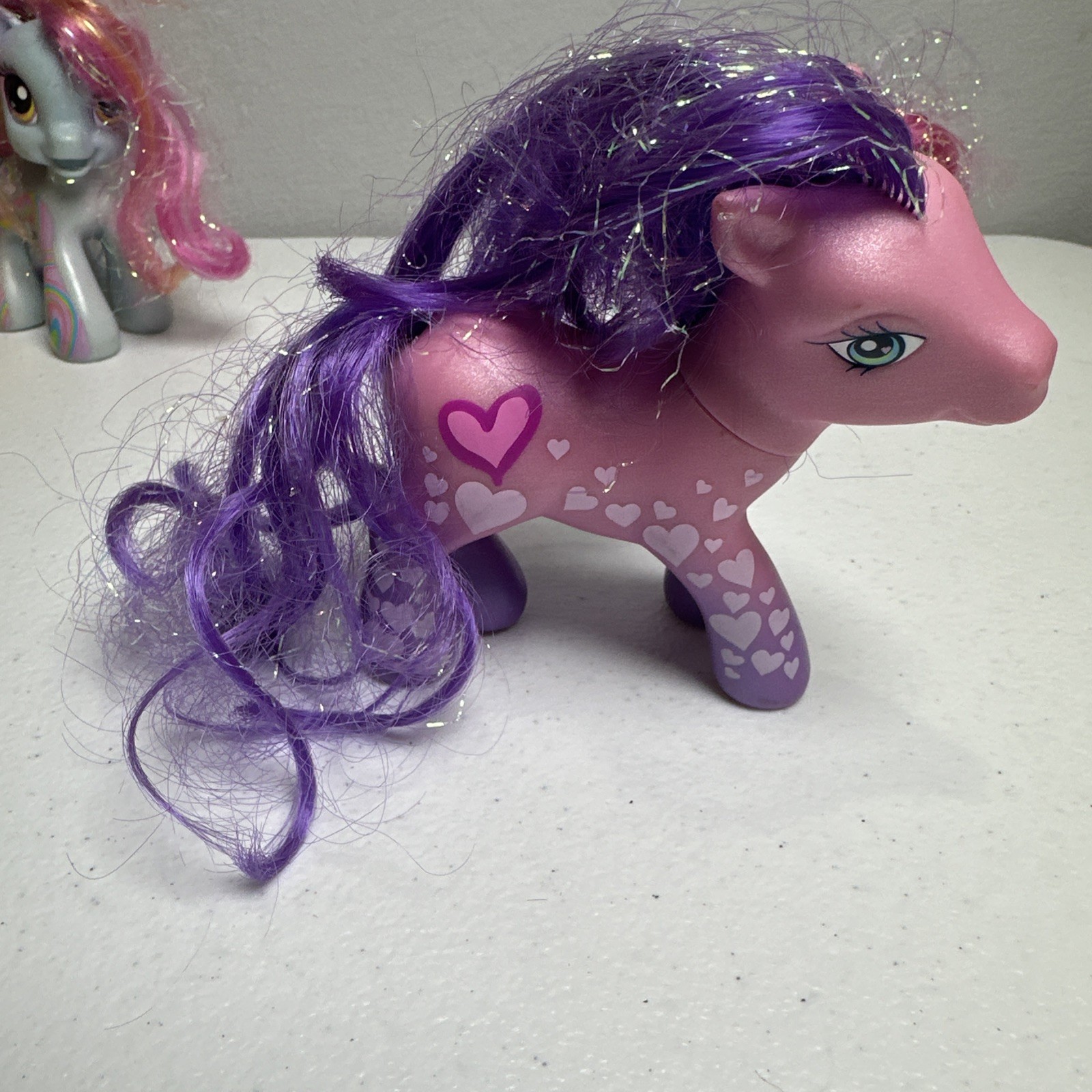 My Little Pony Set Of 4, 2 Little & 2 Large Years- 2003, 2005, 2008 Glitter MLP