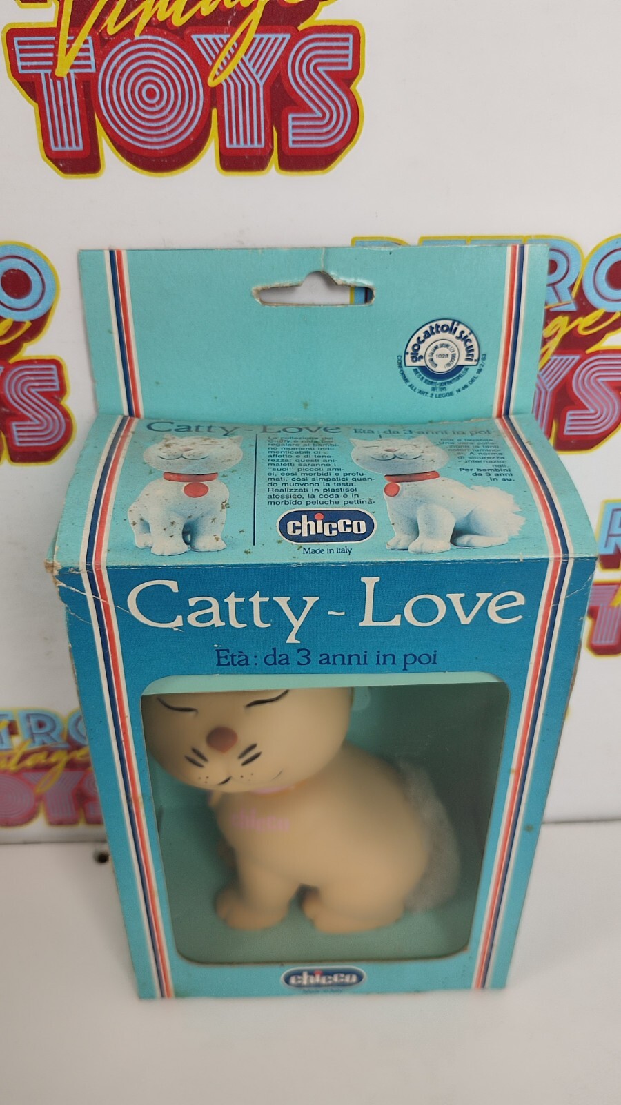Catty-Love Chicco New Vintage 3+ Years Cat Kitten White Non-Toxic Soft