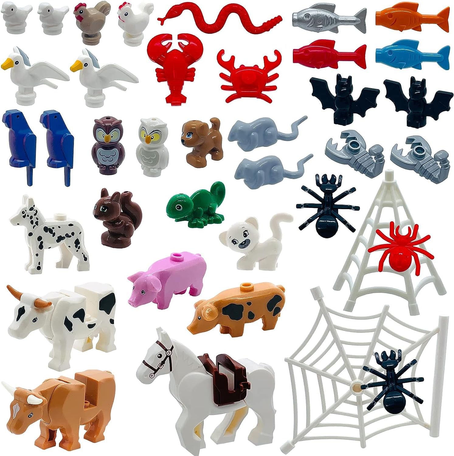 39 PCS Friend Animals Figures Set Building Block Farm Zoo Animals Gift for Bo…