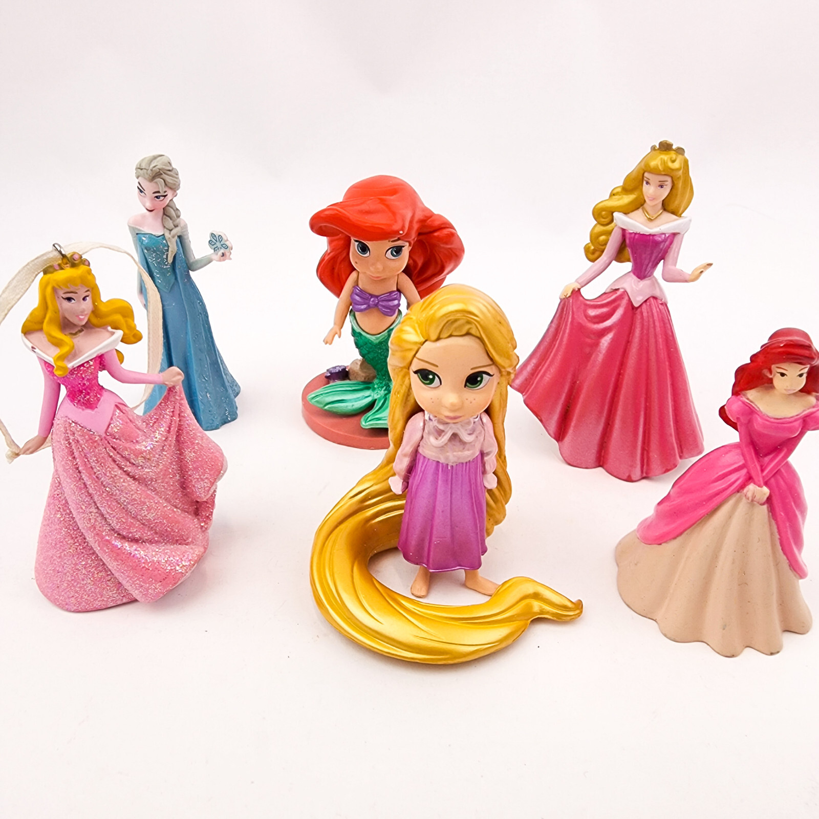 Disney princess Dolls Figures & Ornament Lot Of 6 Pvc Plastic Cake Toppers Elsa