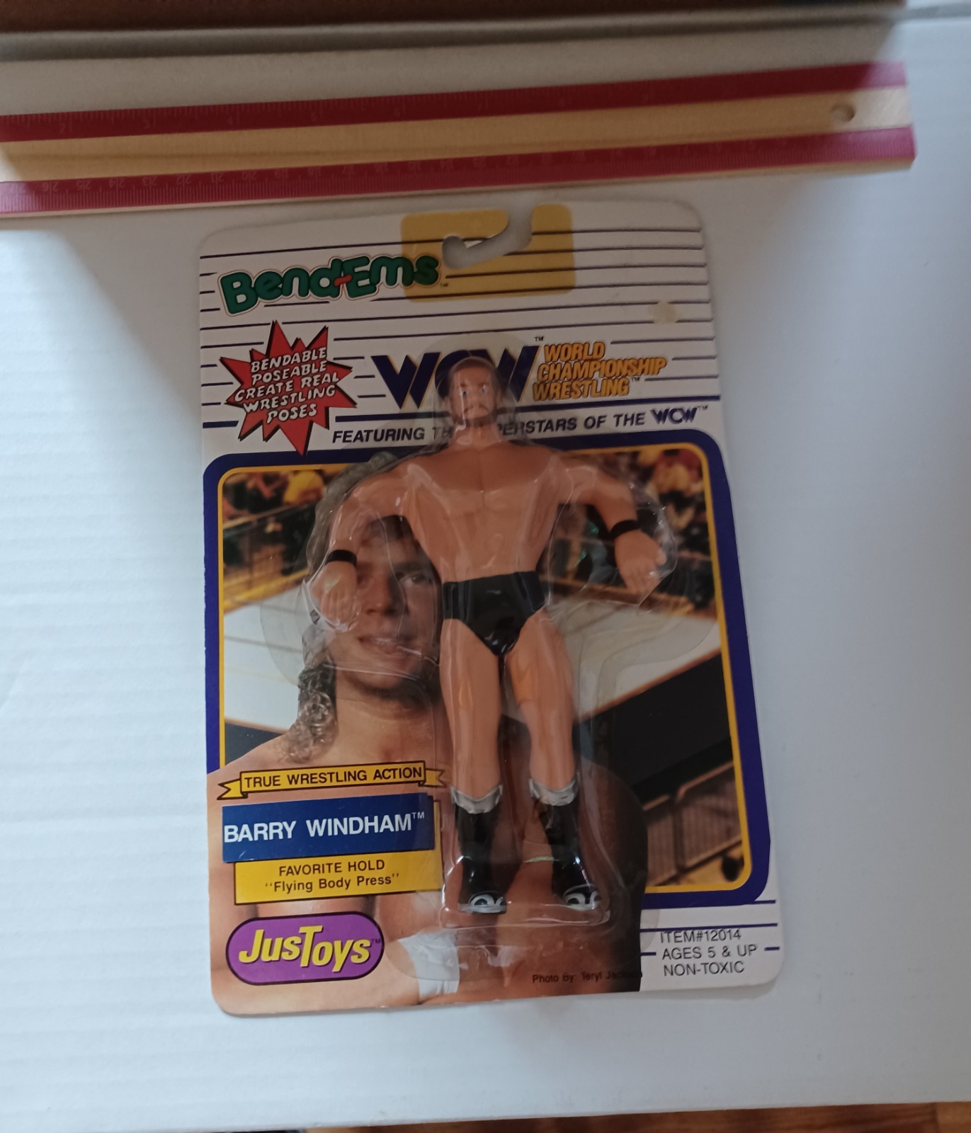 wcw justoys bendems barry windham brian pillman misprint error moc