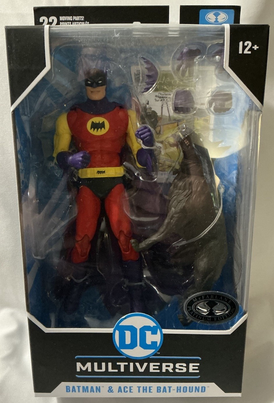 McFarlane Toys DC Multiverse Silver Age Batman & Ace 7in Platinum + Hands