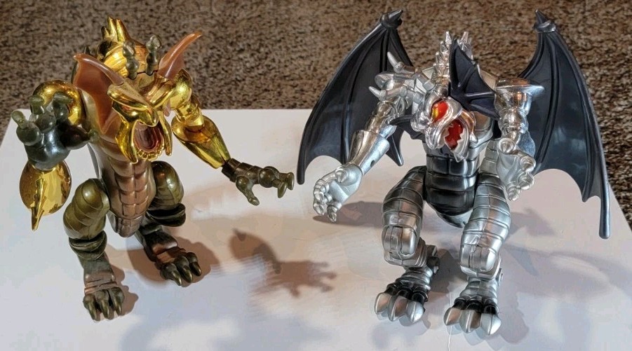 IRON MAN FIN FANG FOOM. AUREUS GOLD DRAGON & ARGENT SILVER DRAGON. TOY BIZ 1995