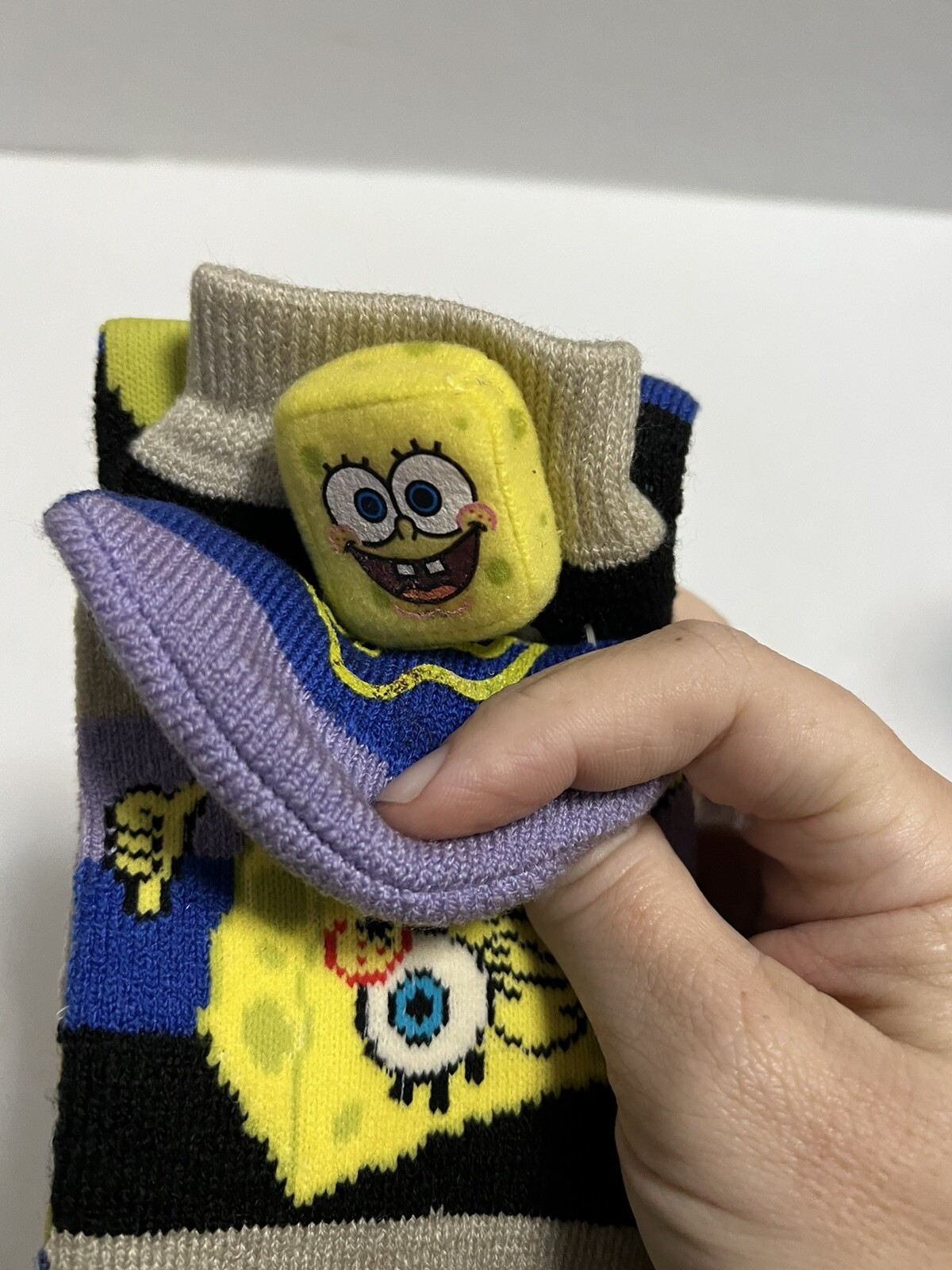 VINTAGE 2005 VIACOM NICKELODEON SPONGEBOB SQUAREPANTS SLIPPER SOCKS One Size