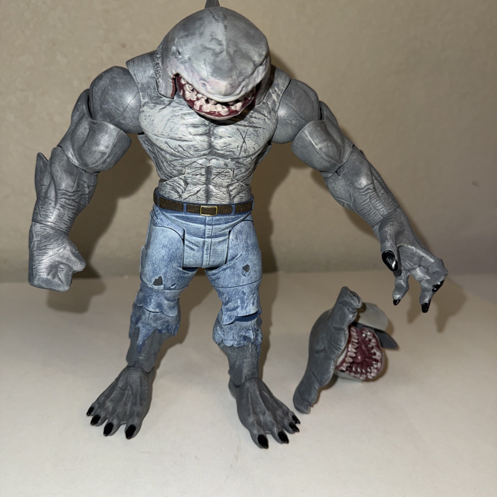 DC Multiverse King Shark Build A Figure BAF CNC 100% Complete with Hammerhead 9″